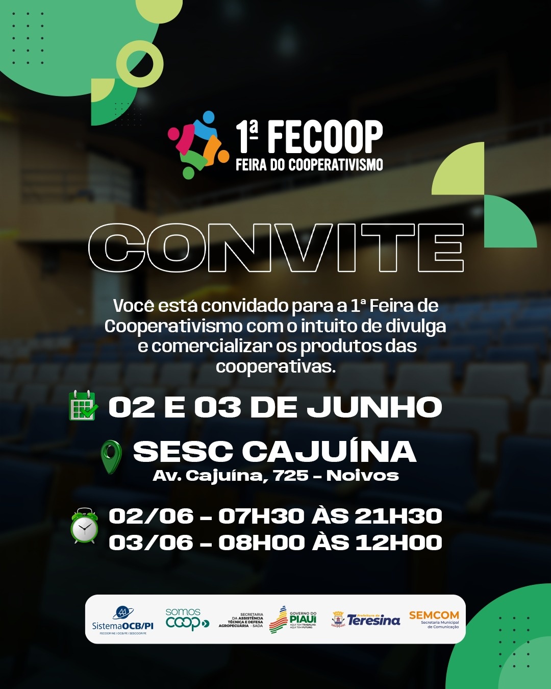 Feira sobre Cooperativismo acontece neste final de semana em Teresina (PI)