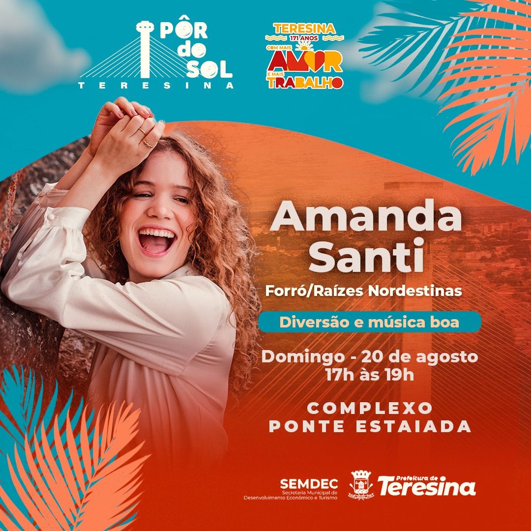 Amanda Santi é a atração do projeto Pôr do Sol deste domingo