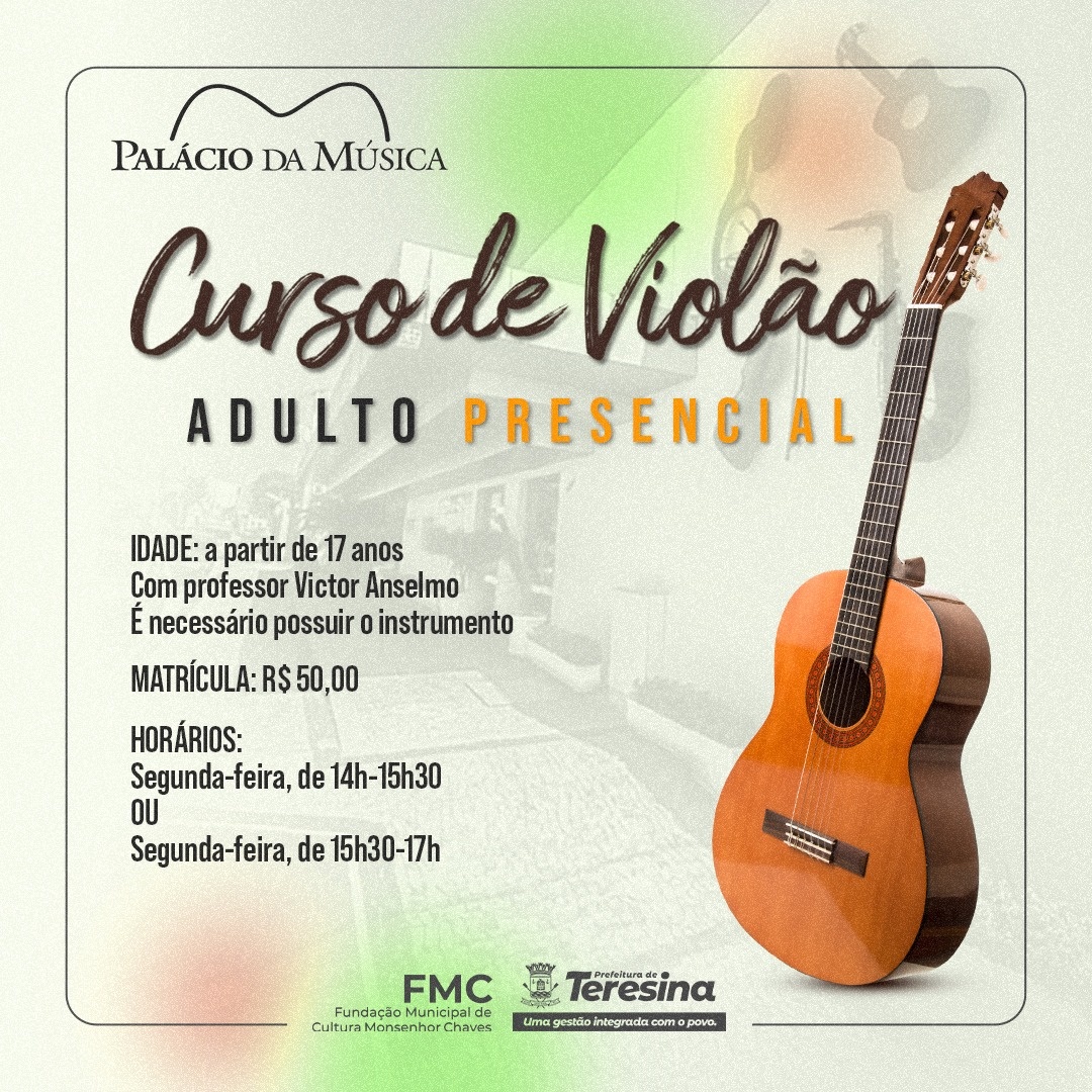 Aulas de violão no Palácio da Música