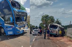 Colisão entre dois ônibus e carreta deixa um morto e vários feridos em Timon (Foto: Reprodução/Cidade Verde)