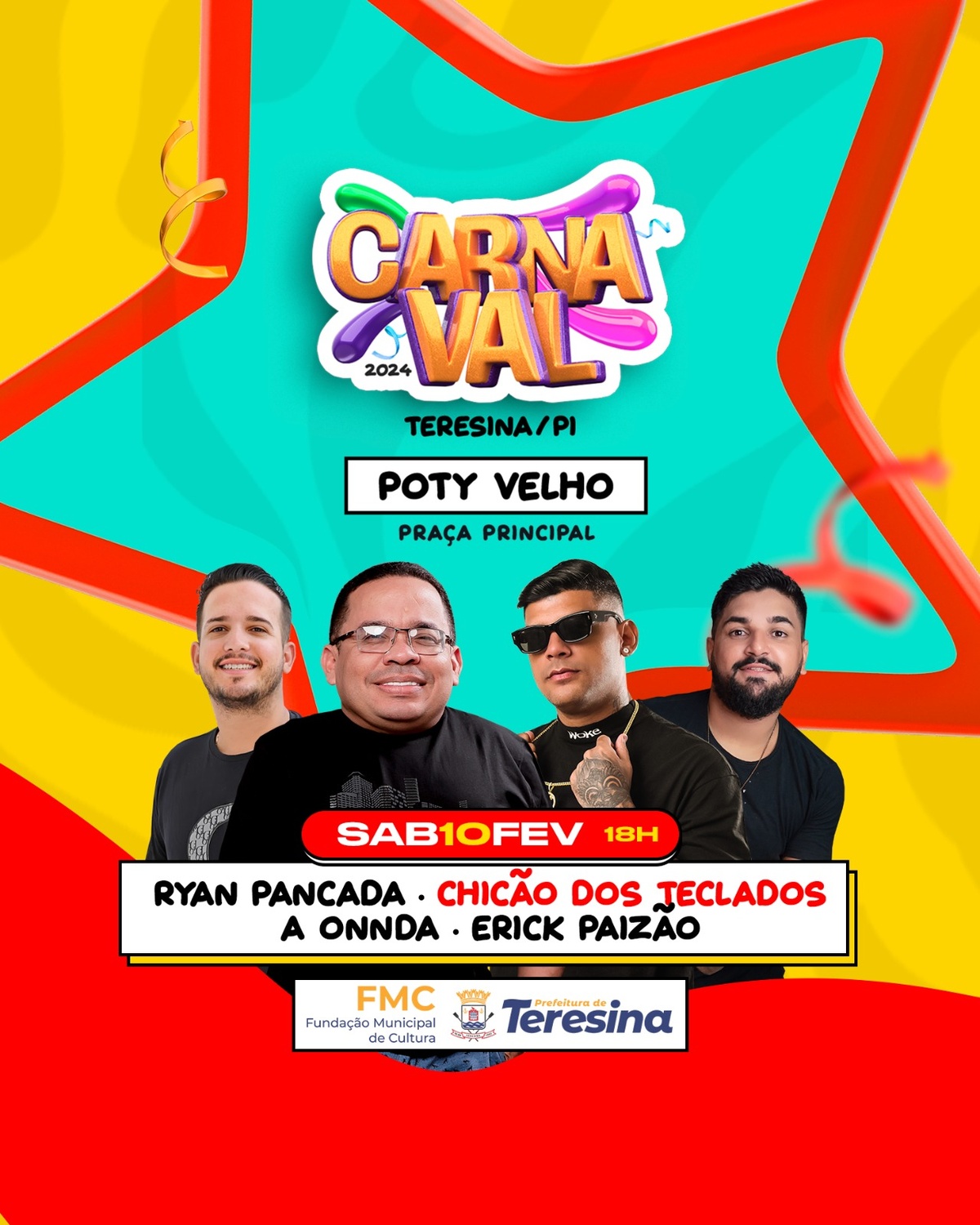 Shows gratuitos vão garantir alegria dos foliões em vários bairros de Teresina