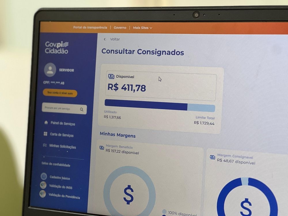 Gov.pi Cidadão oferece simulação de consignados para servidores públicos