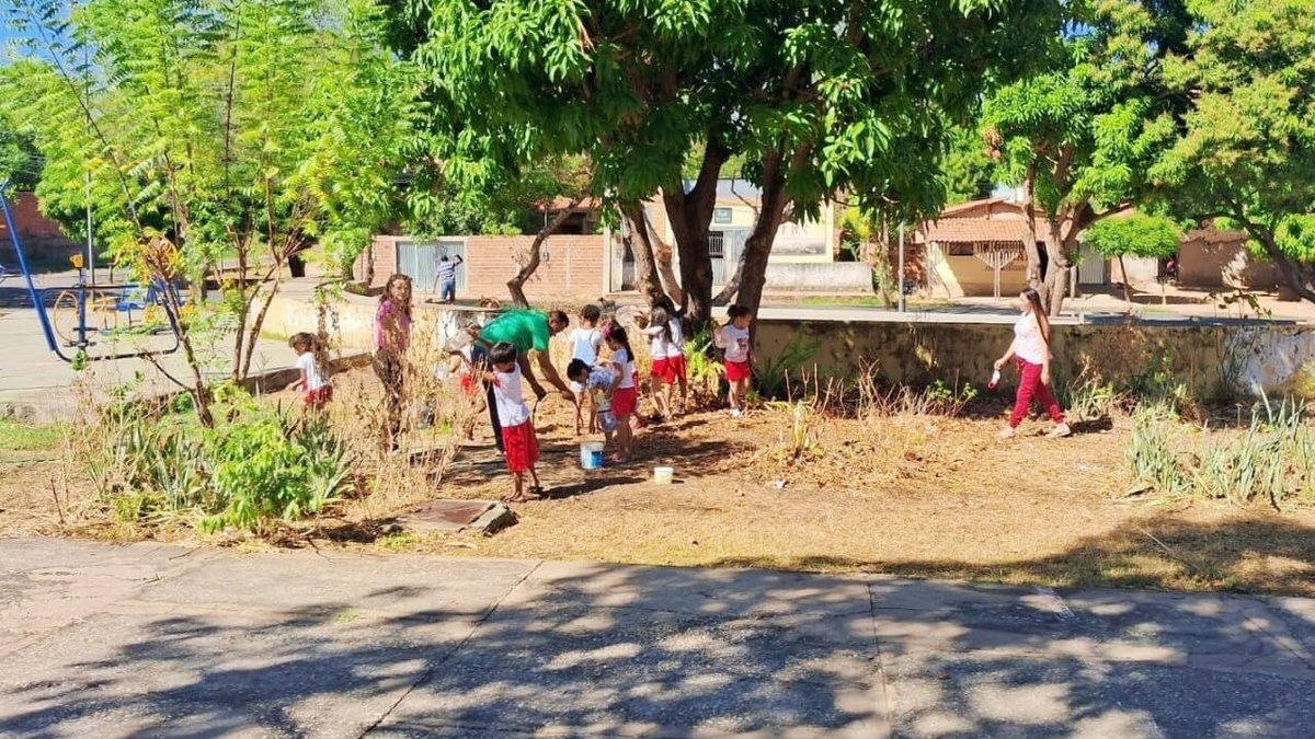 CMEI realiza "Projeto Plantando Ideias e Colhendo Flores" em praça