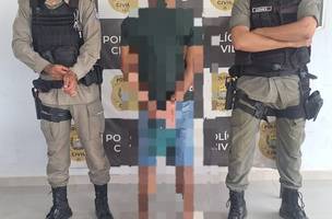 Suspeito de ameaçar ex mandando foto exibindo arma é preso pela PM (Foto: Divulgação)