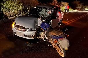 Colisão frontal entre moto e carro deixa um morto no interior do Piauí (Foto: Reprodução/Cidades na Net)