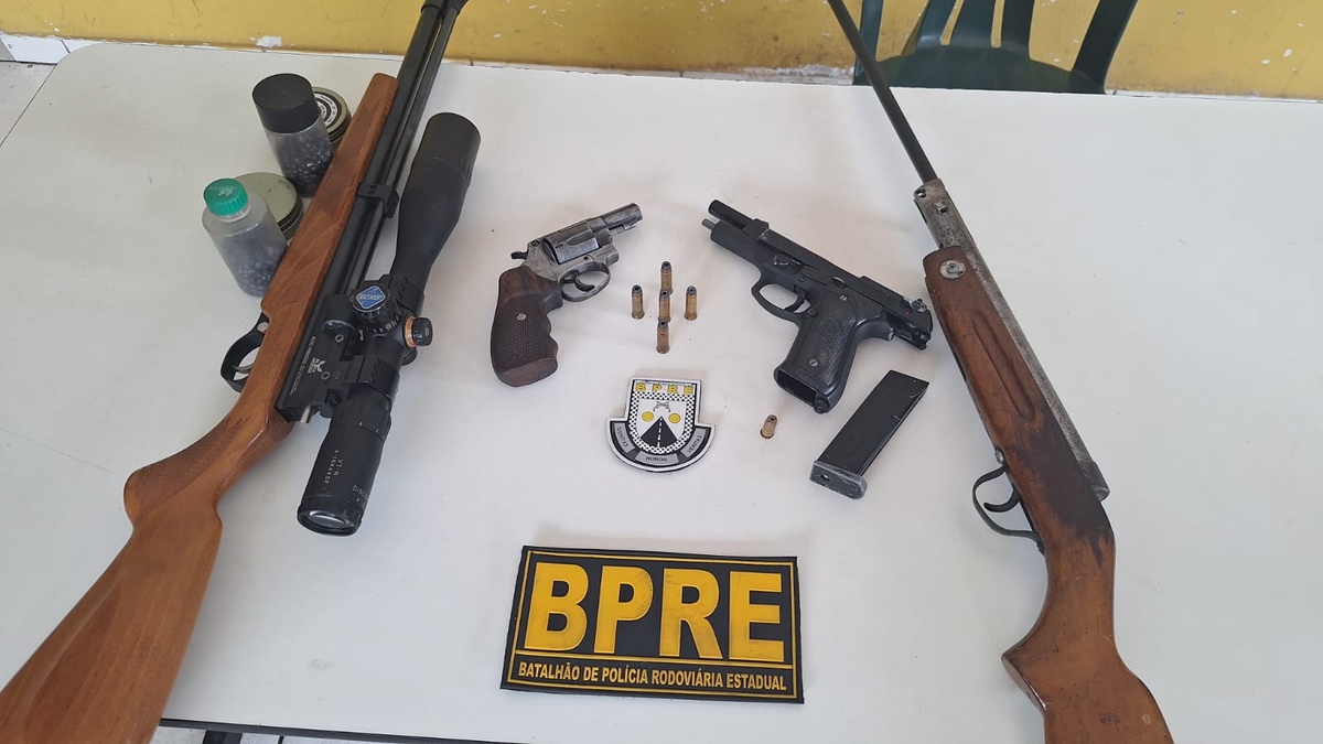 Polícia Militar apreende armas de fogo e prende suspeito em abordagem na PI-112