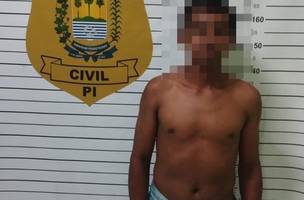 PMPI prende em flagrante suspeito de agredir idoso em Parnaíba (Foto: Divulgação)
