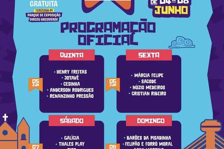 Com entrada gratuita, confira a programação oficial do Arraiá da Capitá