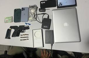 Homem é preso com pistola ilegal, droga e celulares na Ponte Metálica (Foto: Divulgação)