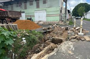SDU faz obra emergencial após formação de cratera em bairro da zona Sul (Foto: Divulgação)