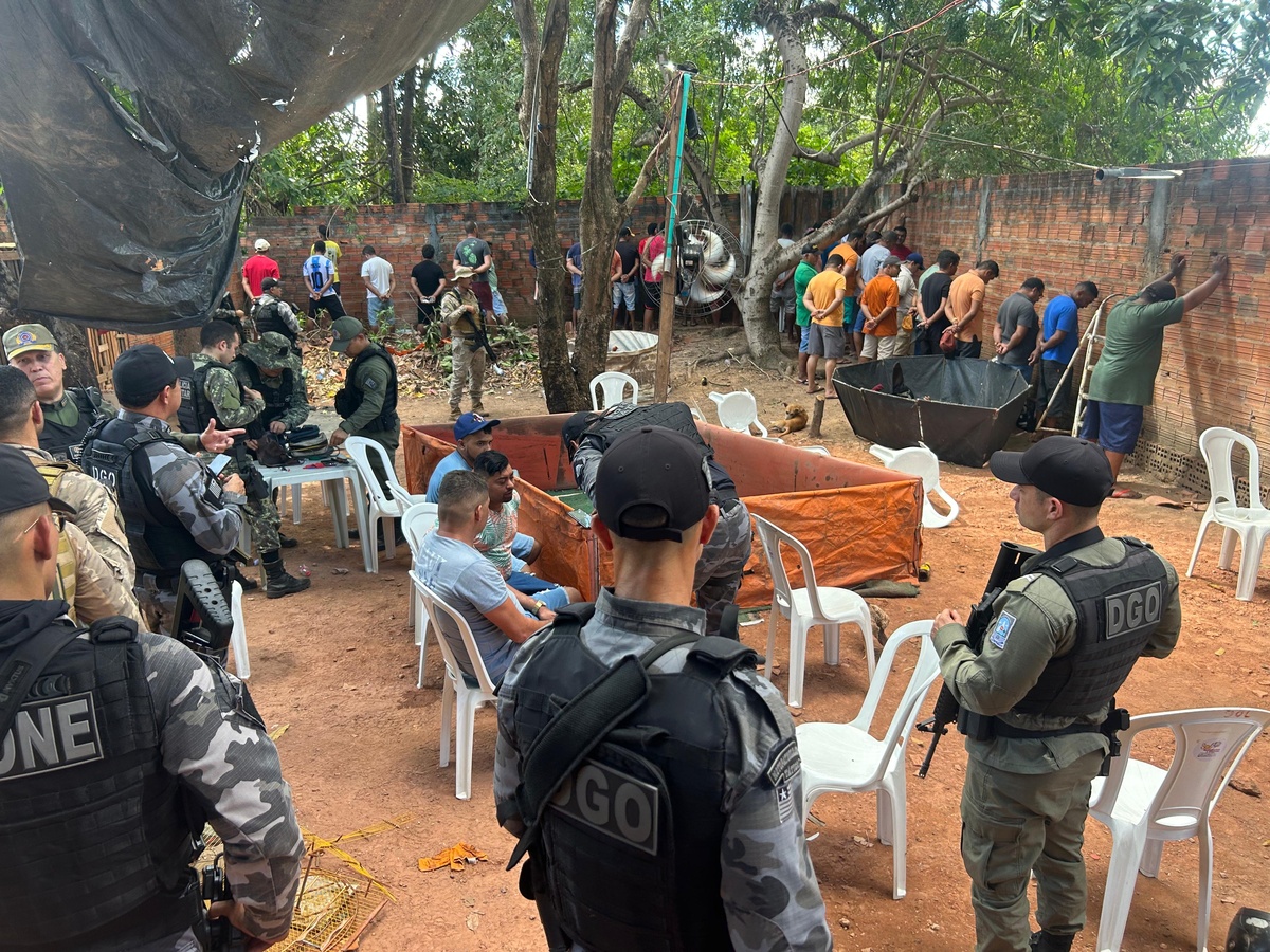 Polícia Militar desarticula rinha de galos e conduz 43 pessoas em Teresina
