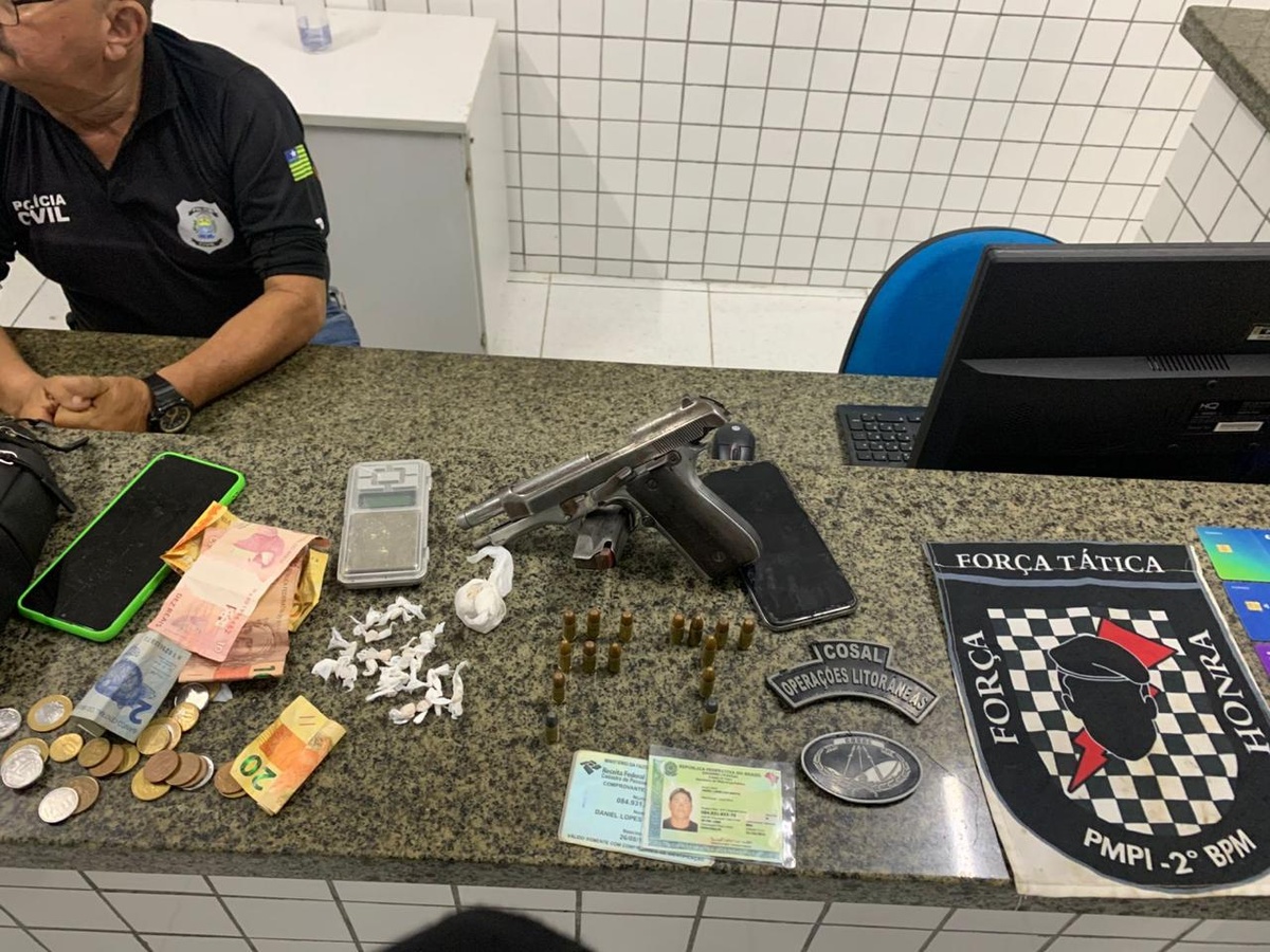 PM prende suspeito de tráfico de drogas e porte ilegal de arma em Ilha Grande