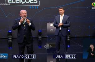 Lula e Flávio fazem primeiro debate das eleições na TV Band (Foto: Reprodução)