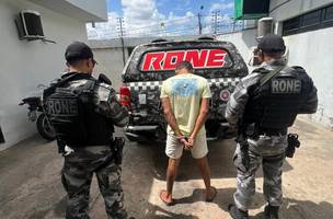 Homem é conduzido após ameaçar policial militar na zona norte de Teresina (Foto: Divulgação)