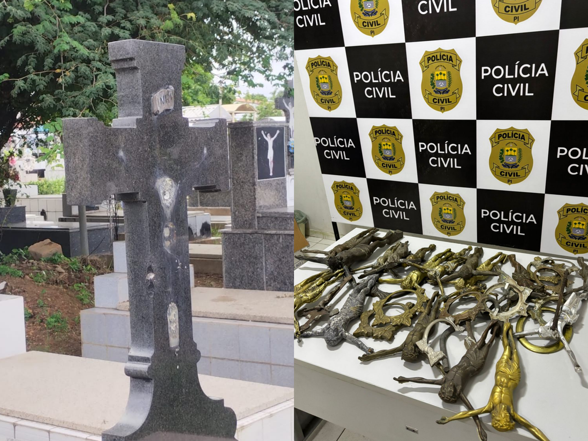 Polícia prende suspeito de furtar crucifixos de túmulos de cemitério em Teresina