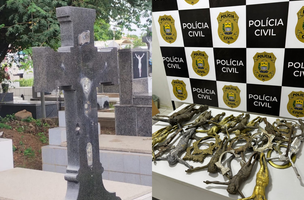 Polícia prende suspeito de furtar crucifixos de túmulos de cemitério em Teresina (Foto: Divulgação)