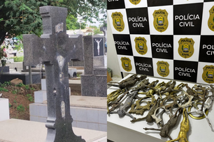 Polícia prende suspeito de furtar crucifixos de túmulos de cemitério em Teresina (Foto: Divulgação)