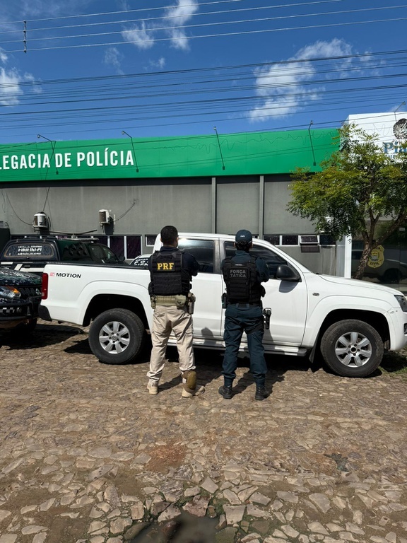 PRF recupera caminhonete roubada e apreende arma de fogo no Piauí