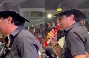 Homem ameaça agredir Nattanzinho Lima após invadir palco no Piauí e cantor reage (Foto: Reprodução)