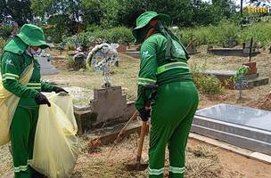SDU Leste intensifica limpeza em cemitérios para receber visitas no Dia das Mães (Foto: Divulgação)