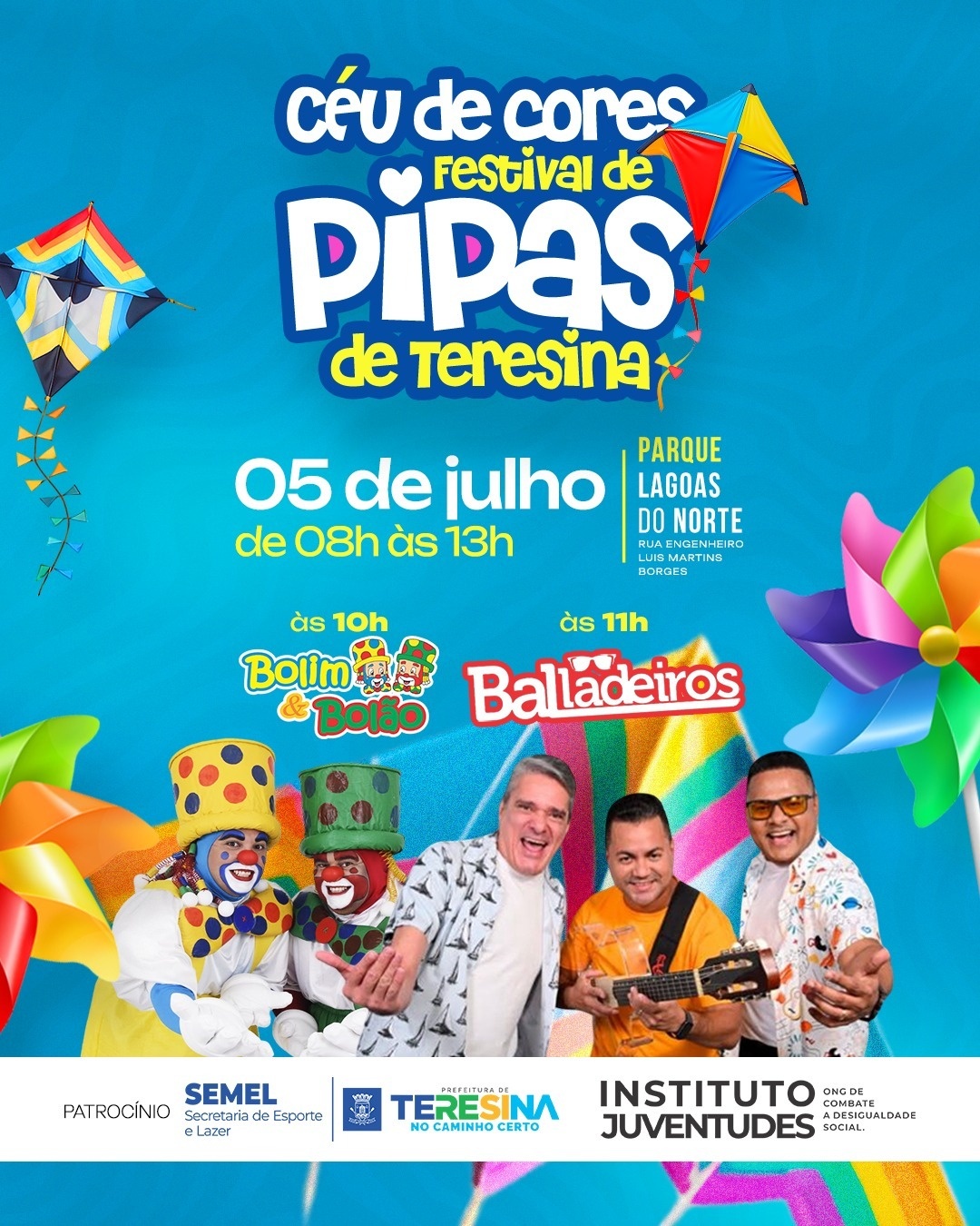 Festival de Pipas promove manhã de lazer, cultura e diversão em Teresina
