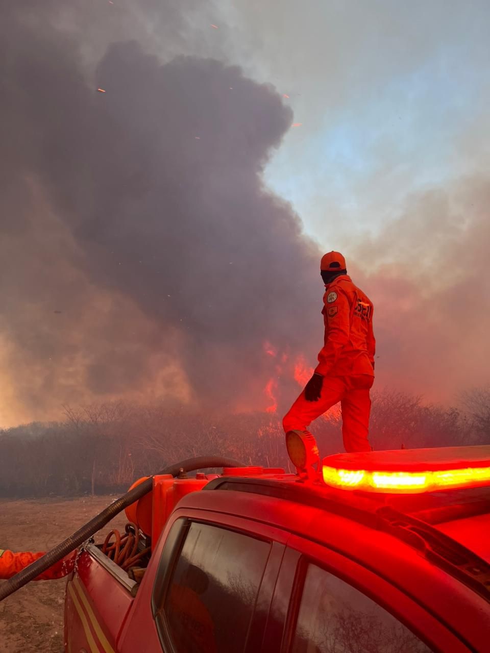 Bombeiros são acionados e controlam incêndio em vegetação no interior do Piauí
